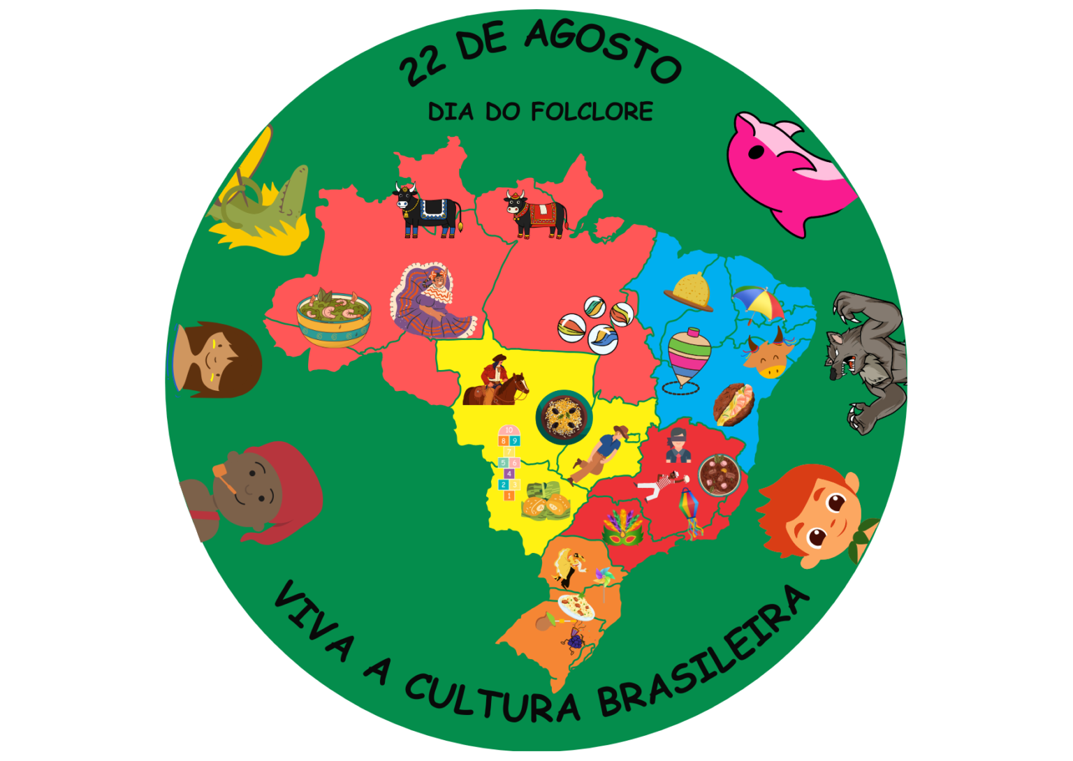 MURAL SOBRE O FOLCLORE BRASILEIRO – Atividades Interativas: Explore ...