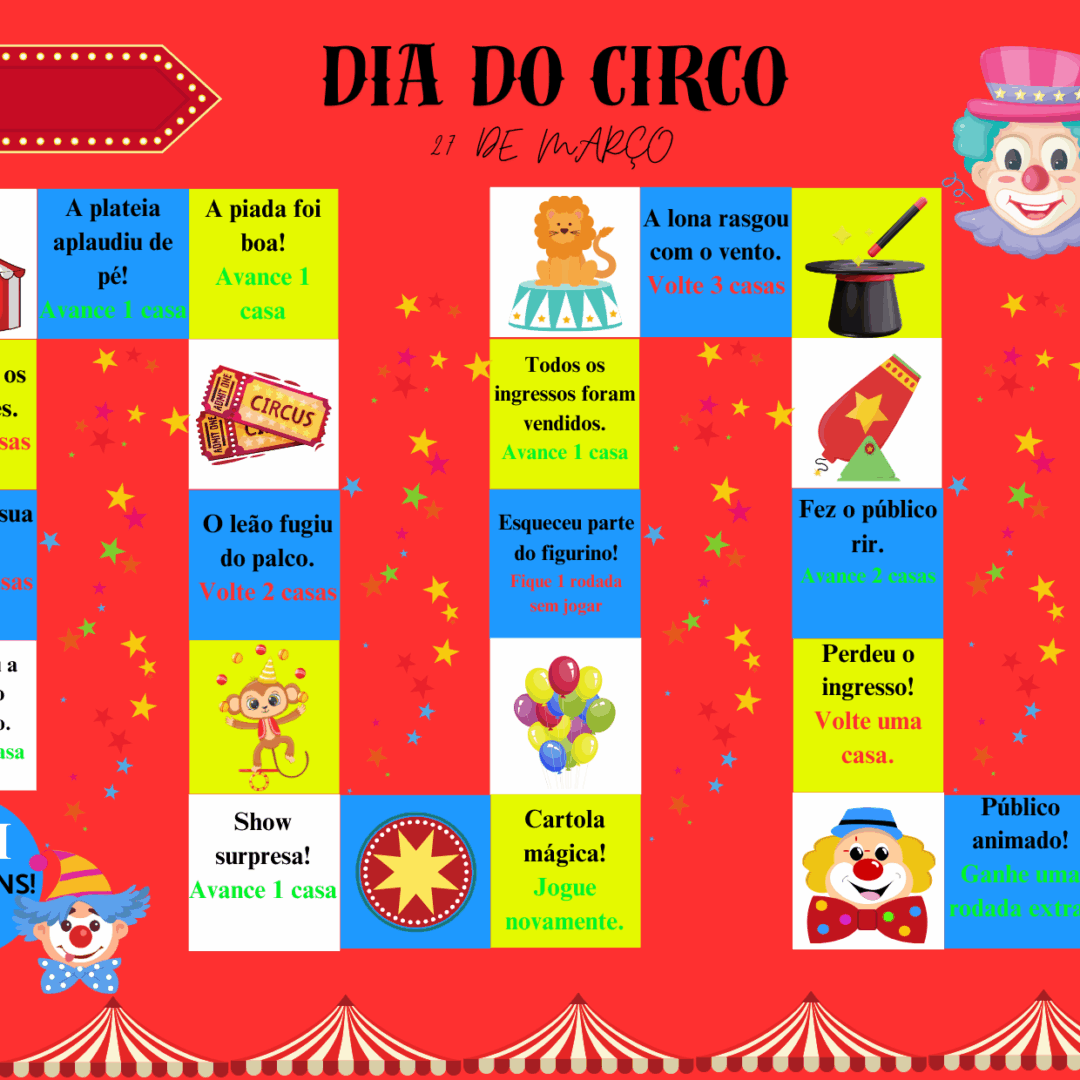 JOGO DE TABULEIRO - DIA DO CIRCO