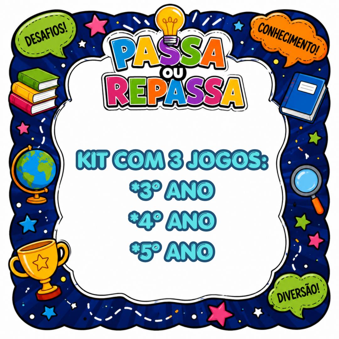 KIT PASSA OU REPASSA COM 3 JOGOS